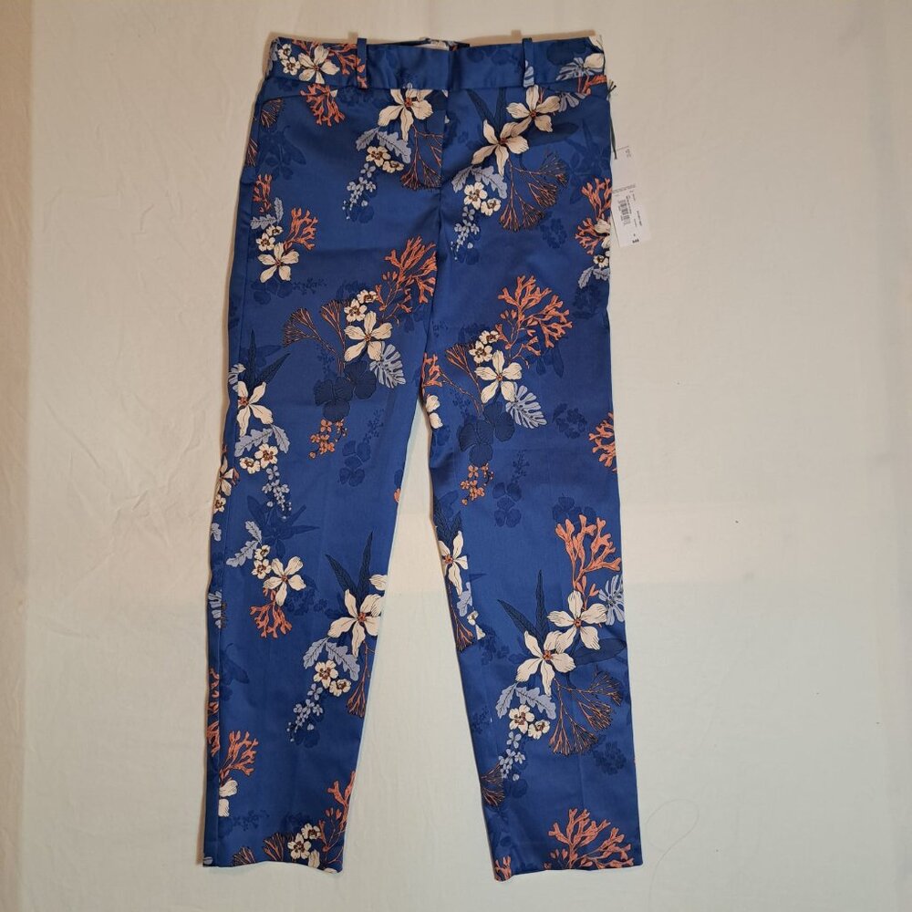 NWT Liz Claiborne Emma Ankle Length Pants Mid Rise Floral Size 4